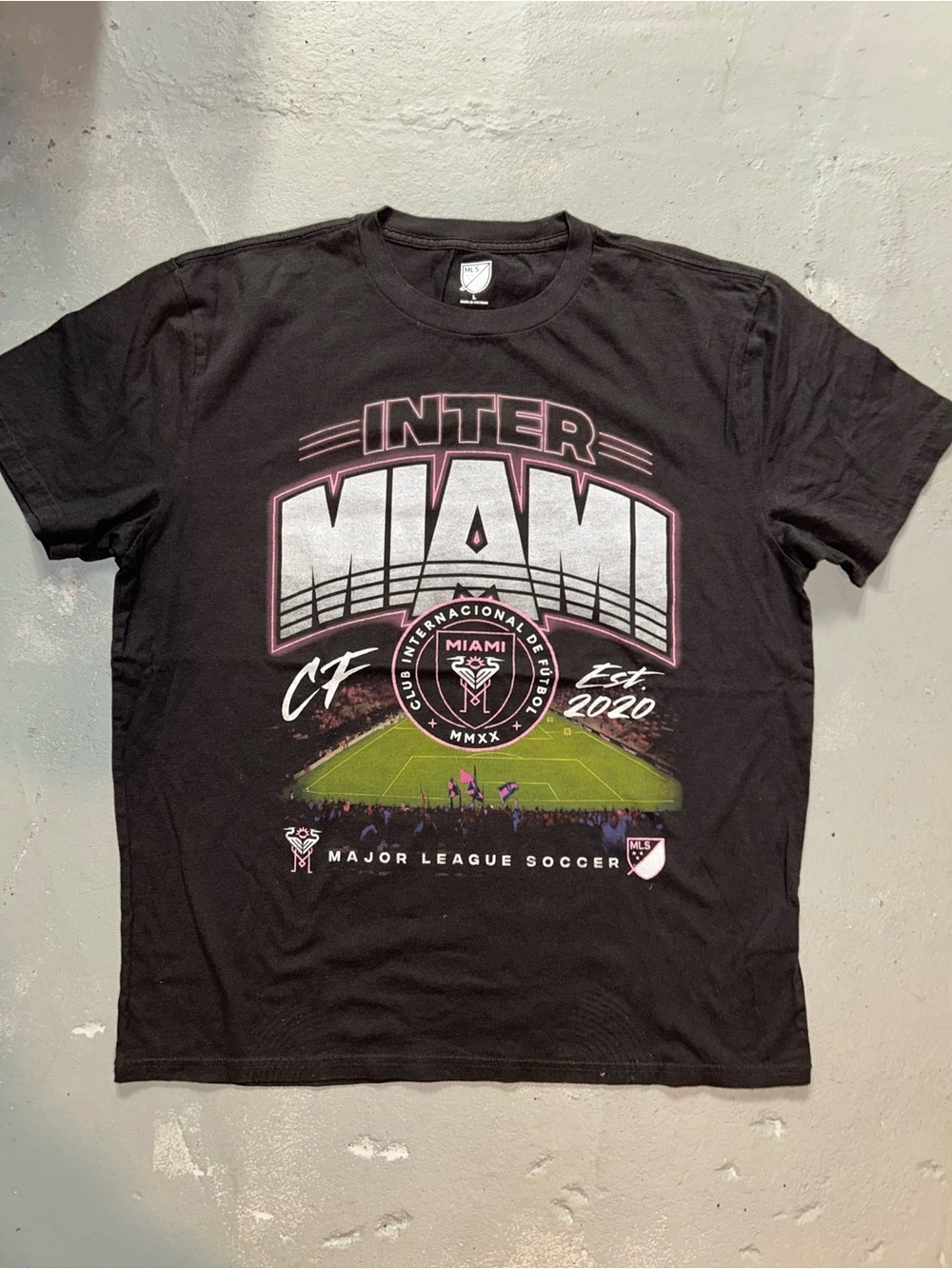 Inter Miami Black Short-Sleeve Graphic Tee - MLS Club Design